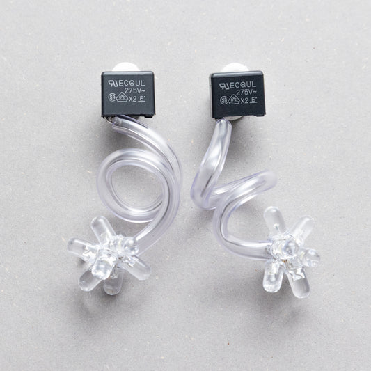 電子部品のうねうねイヤリング/BLACK/CL