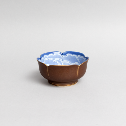 鉄砂山茶花 五方切小鉢 (21534)