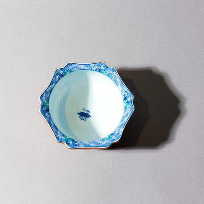 朱釉波花　木甲型小鉢 (21541)　