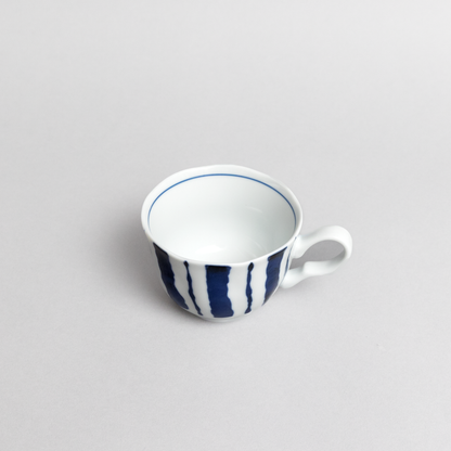 縞十草 コーヒー碗皿 (43055)