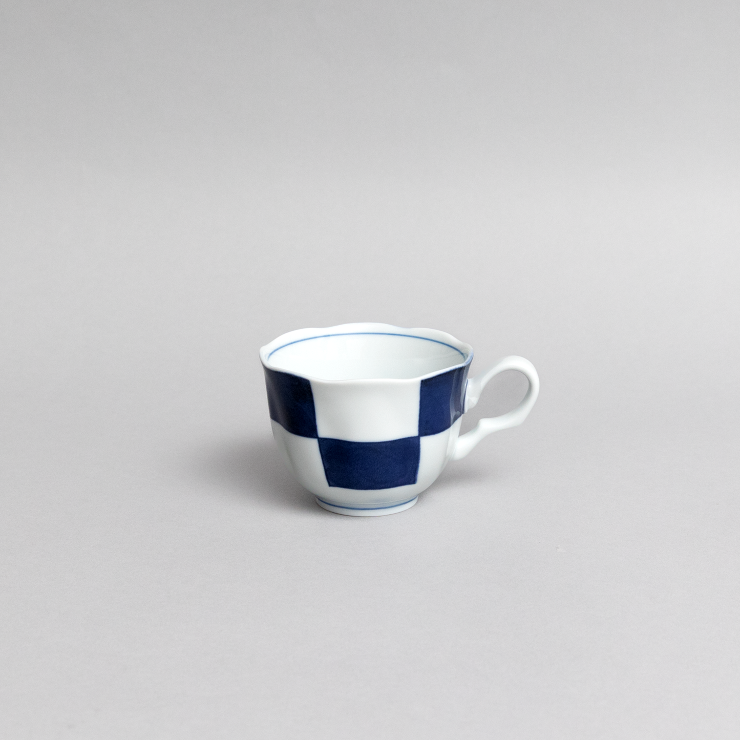 市松 コーヒー碗皿 (43056)