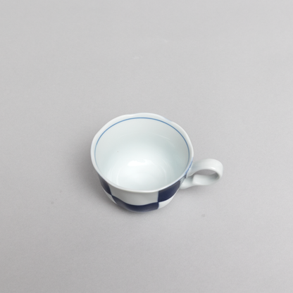 市松 コーヒー碗皿 (43056)