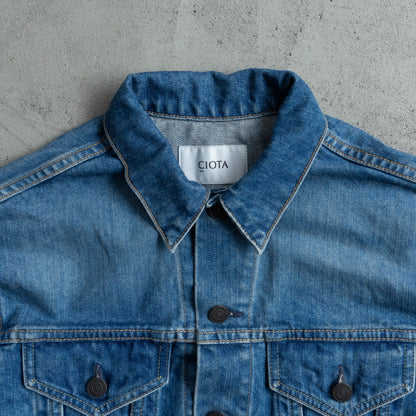 4 Pocket Denim Jacket(MEDIUM DARK BLU)