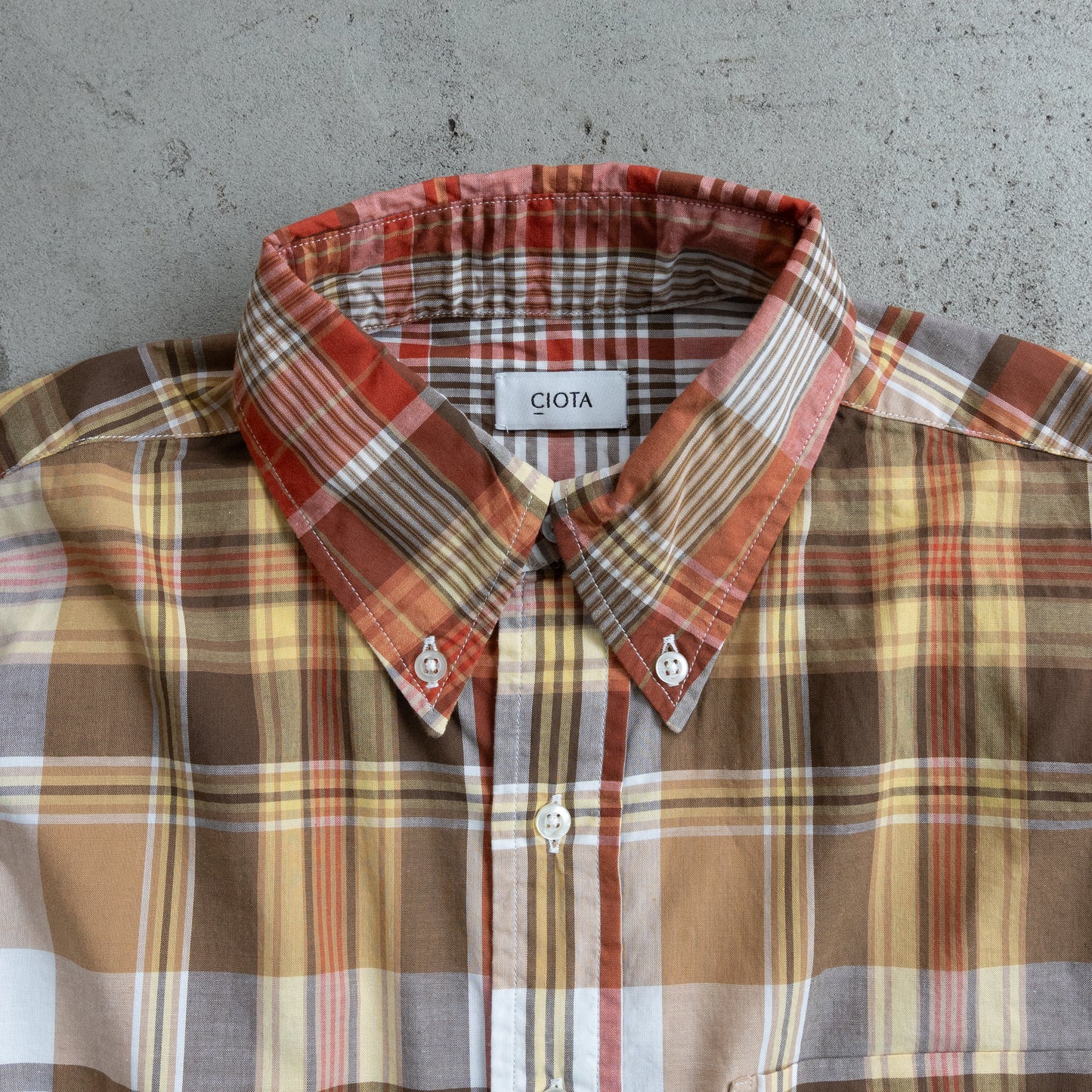 Madras B.D Shirt(BROWN）