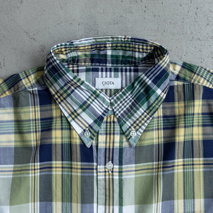 Madras B.D Shirt(GREEN）