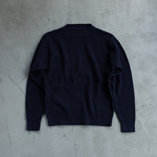 Cable-Knit Sweater(NAVY)