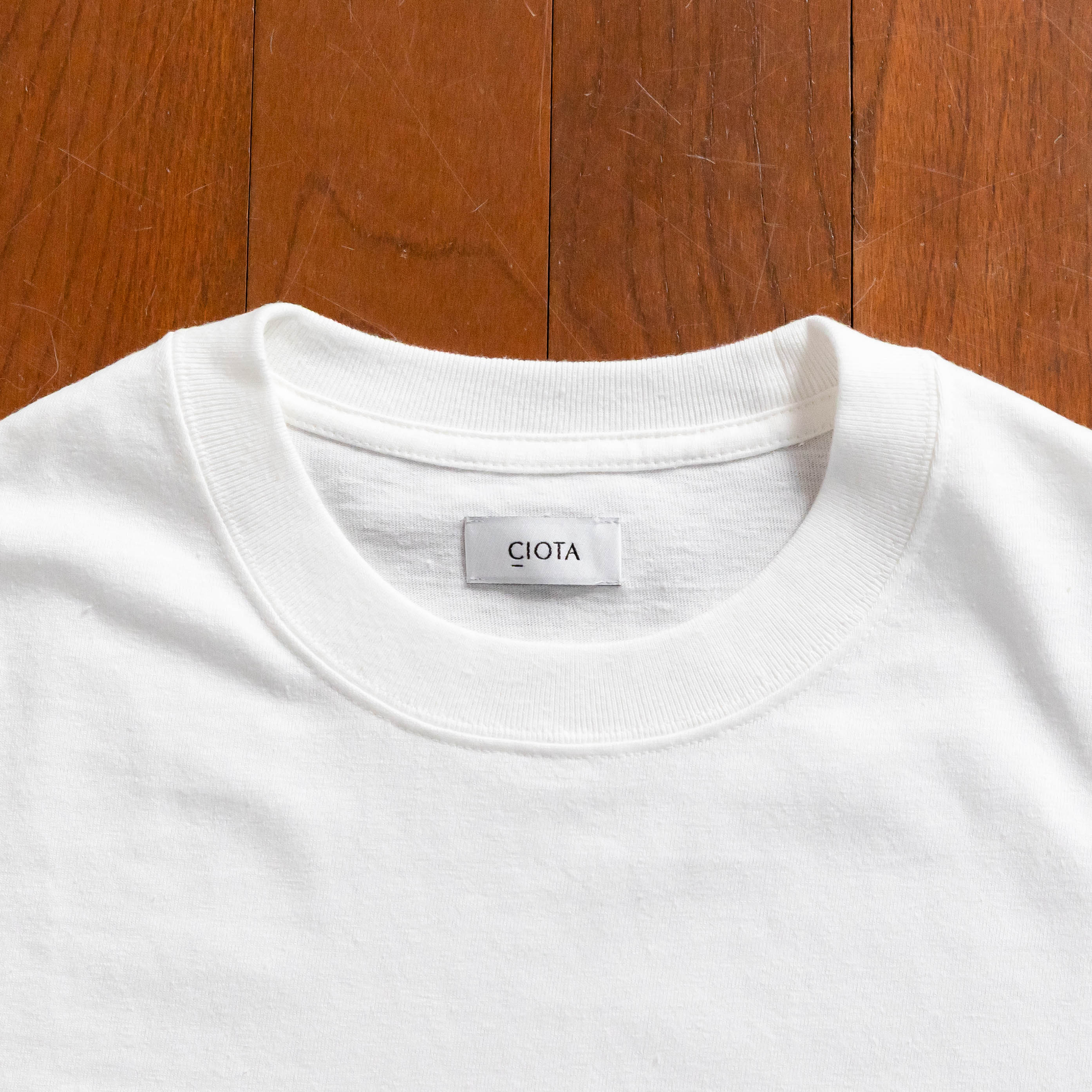 Recycle Cotton T-shirt（White×Black） – PASS THE BATON ONLINE SHOP