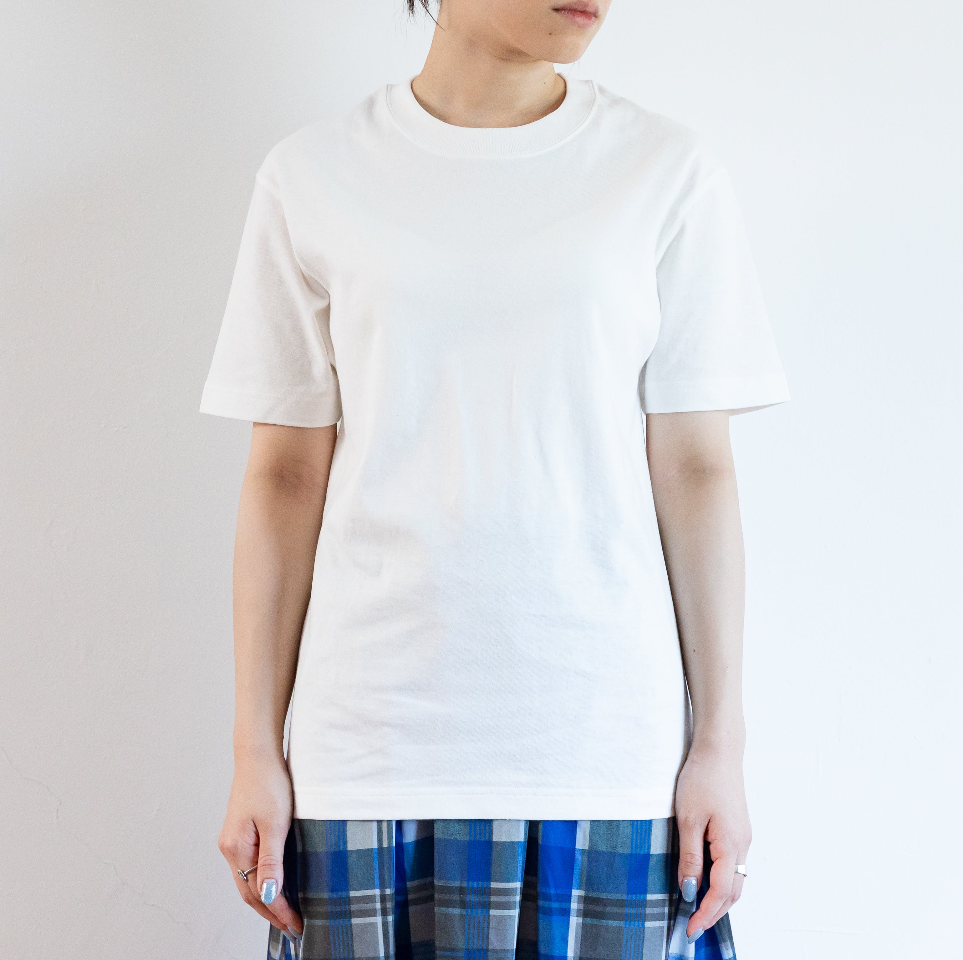 Recycle Cotton T-shirt（White×Black） – PASS THE BATON ONLINE SHOP