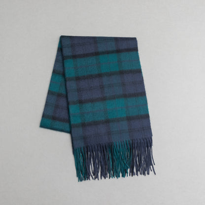 カシミヤ100％チェックストール_ブラックウォッチ