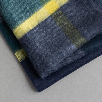 カシミヤ100％チェックストール_グリーンチェック