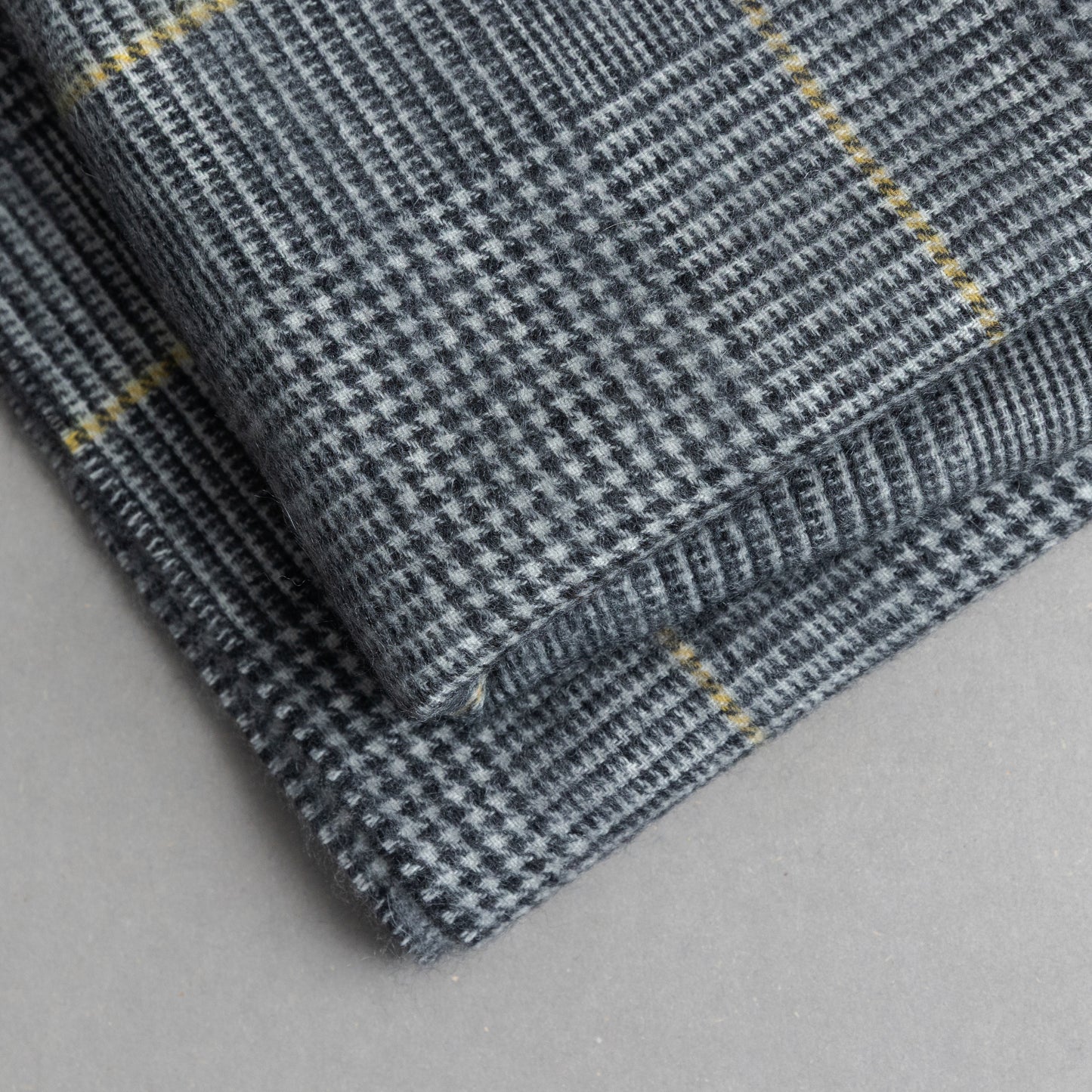 カシミヤ100％チェックストール_グレンチェック