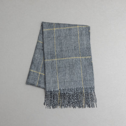 カシミヤ100％チェックストール_グレンチェック
