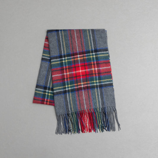 カシミヤ100％チェックストール_グレータータン