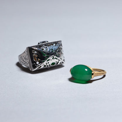 【限定復刻版】Treasure box ring グリーンアゲート