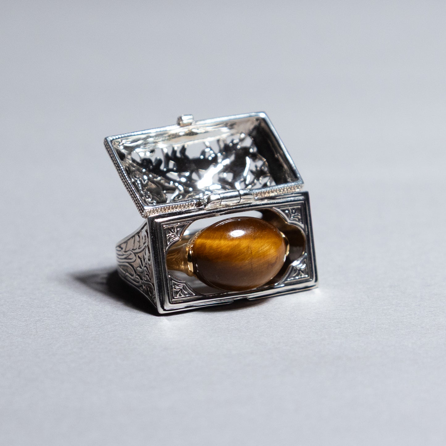 【限定復刻版】Treasure box ring タイガーアイ