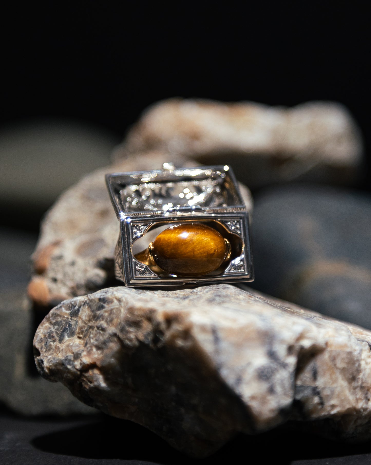 【限定復刻版】Treasure box ring タイガーアイ