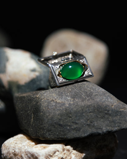 【限定復刻版】Treasure box ring グリーンアゲート