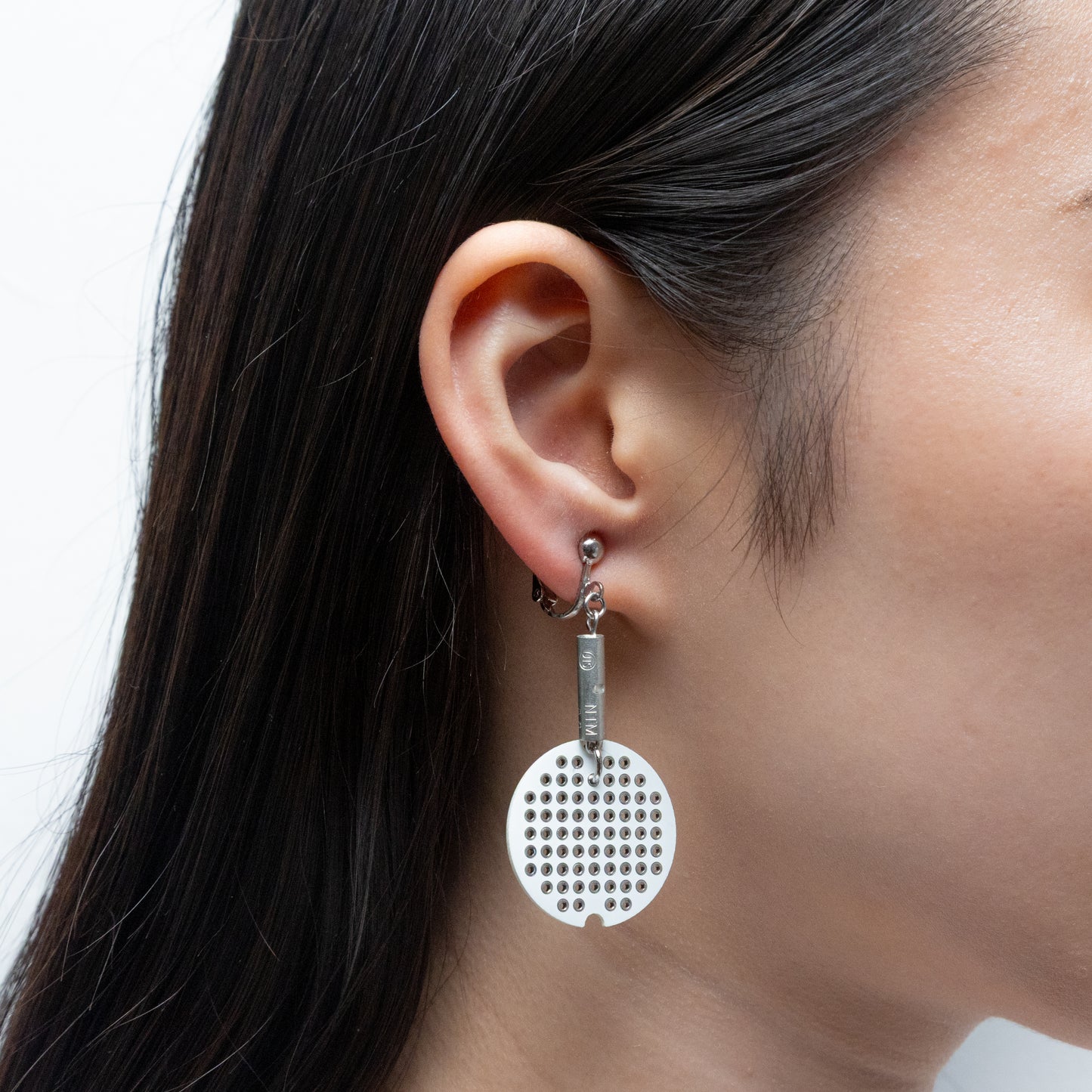 丸い基板のイヤリング/SILVER