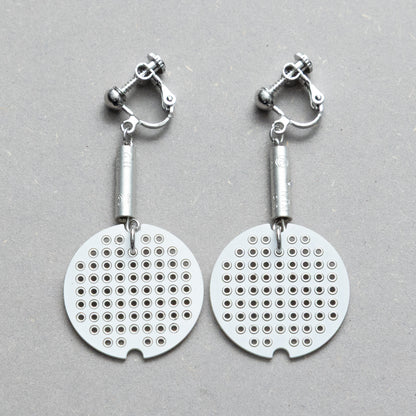 丸い基板のイヤリング/SILVER