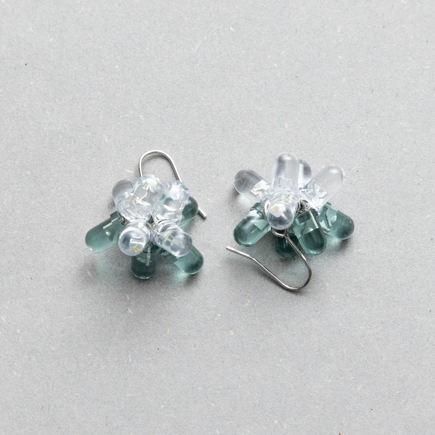 電子部品のお花ピアス/GREEN/CL
