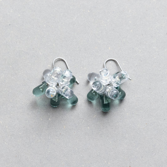 電子部品のお花ピアス/GREEN/CL