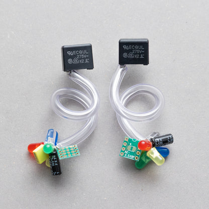 電子部品のうねうねピアス/BLACK/MIX