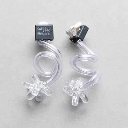 電子部品のうねうねイヤリング/BLACK/CL