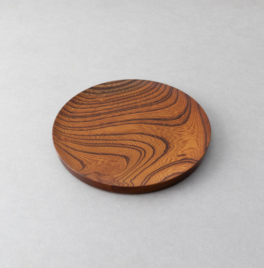 仁取皿　ケヤキ　漆　Φ21cm