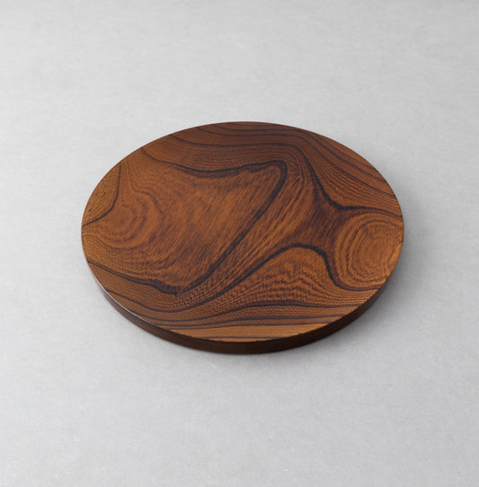 仁取皿　ケヤキ　漆　Φ24cm