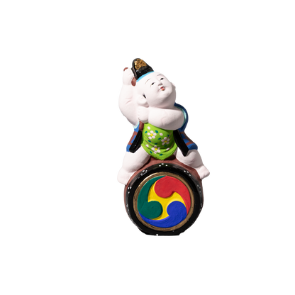 伏見人形  太鼓乗り童子(小)