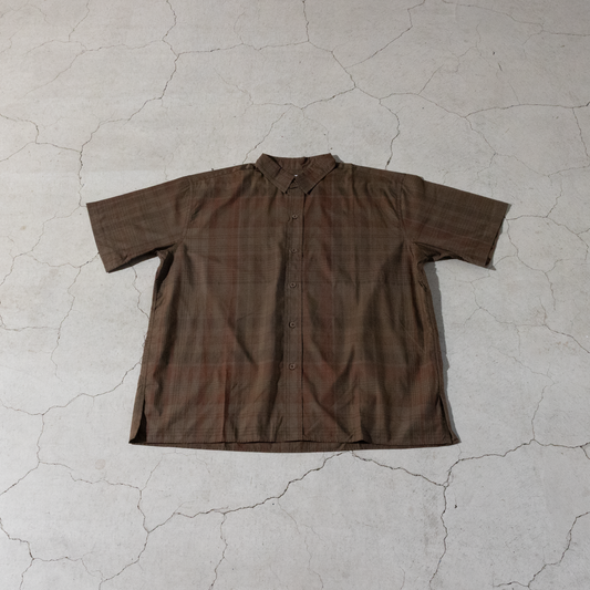 【Regular Collar Short Sleeve Shirt (Madras Overdye)】