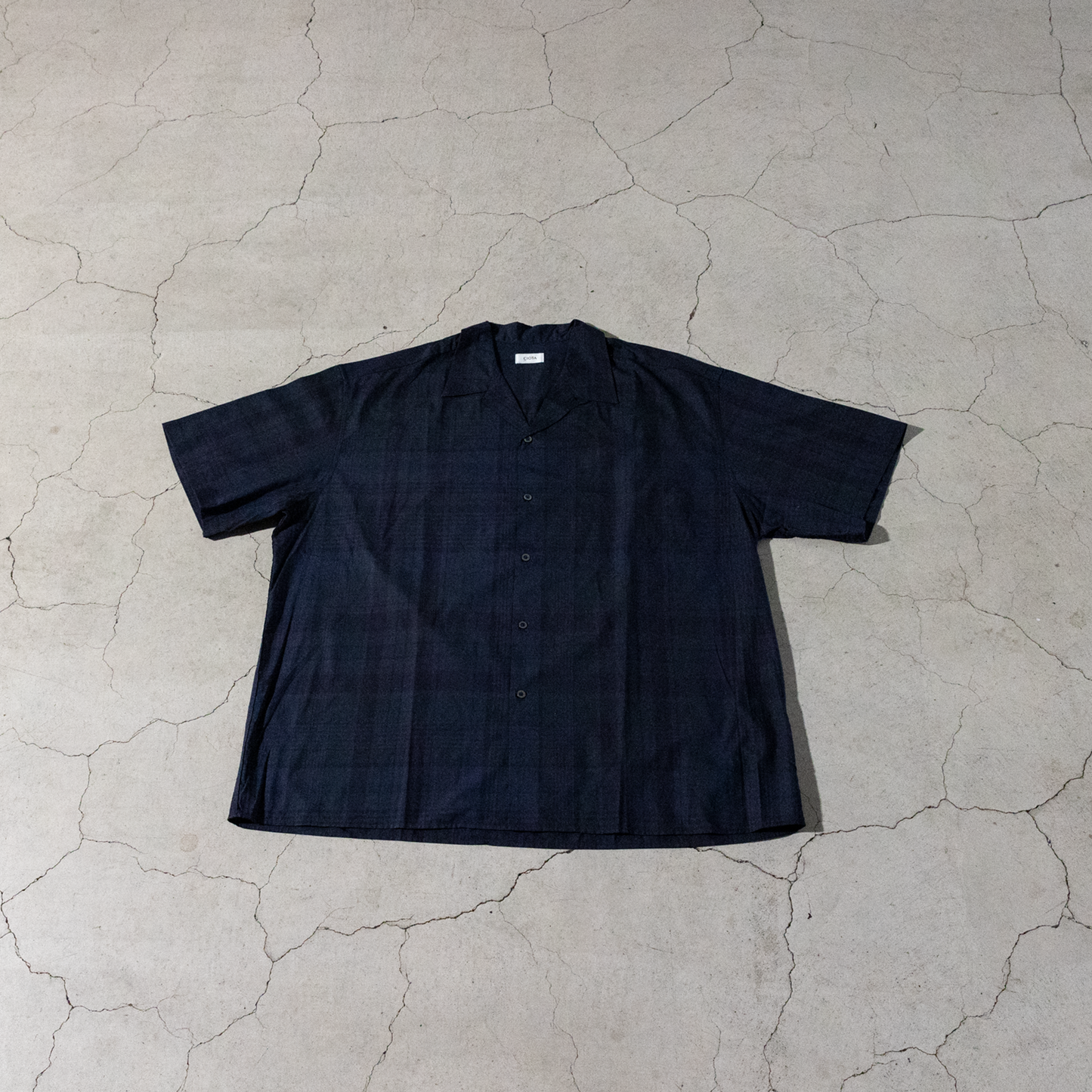 【Open Collar Short Sleeve Shirt (Madras Overdye)】